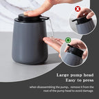 Enra Grey Soap Dispenser, 12 oz Ceramic Hand Lotion Dispenser, Refillable Dish - Image 5