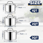 LIANYU Stainless Steel Saucepan Set - Image 2