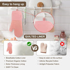 Silicone Oven Mitts-13.6 in Extended Oven Mitts Heat Resistant 500F, Oven Gloves - Image 6
