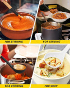 Pack of 2 Soup Ladle, Silicone Ladle Spoon - Image 4