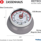 Zassenhaus Magnetic Retro 60 Minute Kitchen Timer, Cool Gray - Image 3