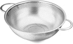 E-far Stainless Steel Colander, 3-Quart Micro-Perforated Metal Colander Strainer by E-far