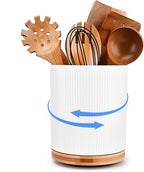 QUELIEN Utensil Holder, 360° Rotating Ceramic Kitchen Utensil Holder by QUELIEN