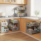 Under Sink Organizer, 2-Tier Dual Pull Out Cabinet Organizer Drawers - Image 9