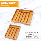 Kitchen Silverware Drawer Organizer and Storage Flatware Cutlery Utensil Holder - Image 3