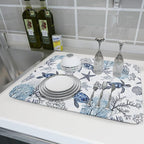 Giwawa 18"x24" Coastal Sea Turtles Dish Drying Mat Nautical Ocean Tortoise - Image 6