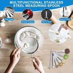 Measuring Cups and Spoons Set 22 Piece, 11 Stainless Steel Nesting Measuring - Image 3