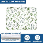Spring Summer Sage Green Leaves Dish Drying Mat 16 x 18 Inch Spring Eucalyptus - Image 5