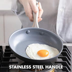 GreenPan Lima Hard Anodized 8" 10" & 12" Frying Pan Skillet Set, Ceramic - Image 5