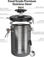Veken Coffee Canister with Window, Airtight Stainless Steel Kitchen Food - Image 6