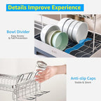 SUNLY Large Dish Drying Rack, 304 Stainless, Extra Large Drain Board - Image 7