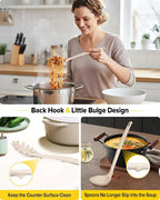 Silicone Pasta Fork and Soup Ladle Set, Heat Resistant Non Stick Kitchen - Image 4