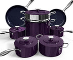 Nuwave Lux 13pc Forged Lightweight Cookware Set PFAS Free, Healthy G10 Duralon by NuWave