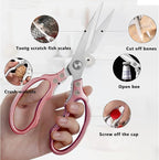 AWinjoy Kitchen Scissors, Heavy Duty Sharp Shears Dishwasher Safe, Rose Gold - Image 3