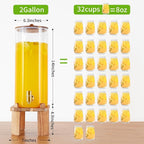 2 Gallon Large Drink Dispenser for Parties, Glass Beverage Dispenser - Image 2