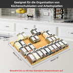 Spice Drawer Organzier, 4 Tiers- 8Pcs Bamboo Spice Rack Tray Insert - Image 6