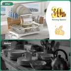 2 Tier Dish Drying Rack, Stainless Steel Dish Rack - Image 6