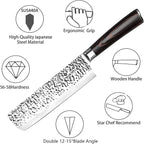 imarku Nakiri Knife, Razor Sharp 7 Inch Multipurpose Vegetable Japanese Chef - Image 5