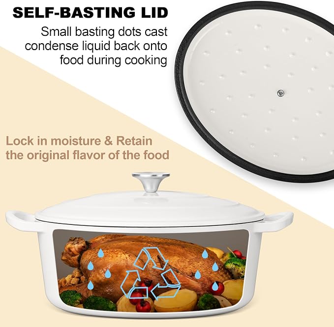 E-far 5QT Oval Dutch Oven Pot - Image 6