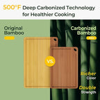 Keechee Butcher Block 2-Pcs Carbonized Bamboo Cutting Board Set - Image 2