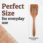 PriorityChef Teak Wooden Slotted Turner - Image 4