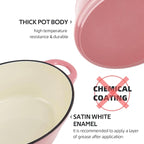 5.5 Quart Oval Enameled Cast Iron Dutch Oven Pot - Image 4