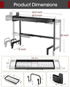 Sakugi Over The Sink Dish Drying Rack, Expandable 2-Tier Stainless Steel - Image 6