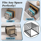 2-Pack Cutting Board Organizer, 5-Slot Steel Kitchen Storage Rack - Image 6