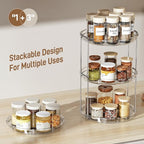 LAMU 2 Tier Lazy Susan Turntable Organizer 9.25'' Rotating Spice Rack - Image 6