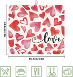 Valentine's Day Dish Drying Mat 16 x 18 Inch Heart Shaped Dish Drying Pad - Image 2