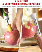 2 in 1 Apple Corer and Peeler Tool, Fruit Vegetable Corer and Peeler Tool - Image 3