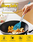 Pack of 2 Large Silicone Cooking Spoons, Non Stick Solid Basting Spoon - Image 3