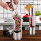 Mixoo Salt and Pepper Grinder - 2 in 1 Manual Stainless Steel Salt Pepper Mill - Image 4