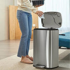 50 Liter / 13 Gallon Kitchen Trash Can, Stainless Steel - Image 2
