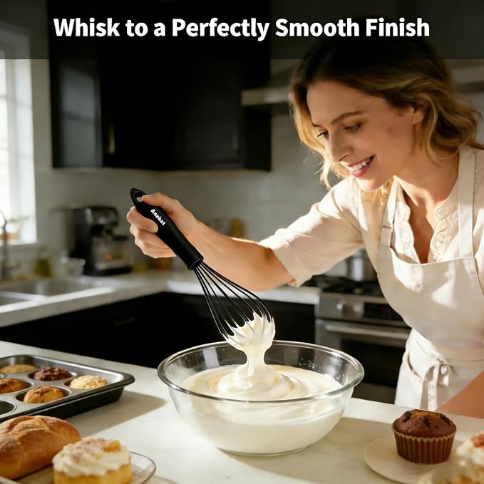 Anaeat Silicone Kitchen Whisk Set of 4, Egg Beater Milk ​Blender - Image 2