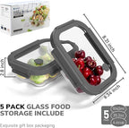 5-Pack Borosilicate Glass Containers - Image 2