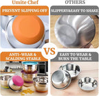 Umite Chef Mixing Bowls with Airtight Lids, 6 Piece Stainless Steel Metal Bowls - Image 2