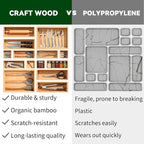 Bamboo Drawer Organizer 14 Pcs for Kitchen Multi-purpose Storage Dividers for - Image 5