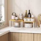 Kitchen Cabinet Organizer Shelf Set of 4, Sturdy Kitchen Counter Shelves - Image 2