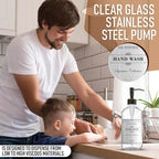 Sunrise Premium 2 Pack Clear Glass Soap Dispenser 16 OZ - Image 5