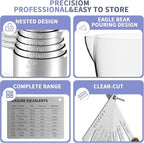 Stainless Steel Measuring Cups and Spoons Set, 6 Stainless Steel Measuring Cups - Image 6