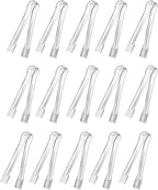 J-Chen 15PCS Plastic Buffet Serving Tongs Mini Serving Utensil Tongs Appetizers by FQAHQAN