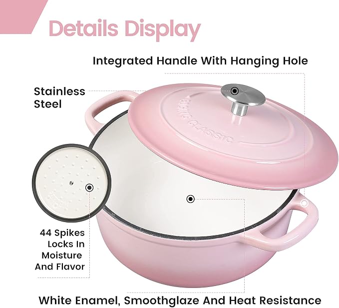 EDGING CASTING Enameled Cast Iron Covered 5.5 Quart Dutch Oven - Image 5