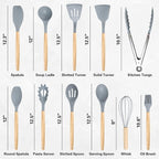 19 PCS Kitchen Cooking Utensils Set, 11 Pieces Silicone Cooking Utensils Set 6 - Image 2