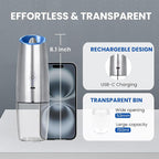 UNNEES Rechargeable Electric Salt and Pepper Grinder, gravity electric salt and - Image 5