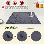 Large Stone Drying Mat for Kitchen Counter, Water-Absorbent Marble Diatomaceous - Image 4