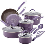 Rachael Ray Cucina Nonstick Cookware Pots and Pans Set, 12 Piece, Lavender by RachaelRayKitchenware