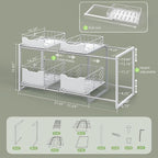 NETEL NETELAdjustable Under Sink Organizers and Storage, 2 Tier Expandable Pull - Image 2