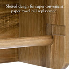 MyGift Hanging Paper Towel Roll Holder, Premium Acacia Solid Wood Farmhouse - Image 4