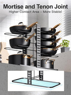 MUDEELA Pots and Pans Organizer Rack under Cabinet 14.55in Height, 8-Tiers - Image 4